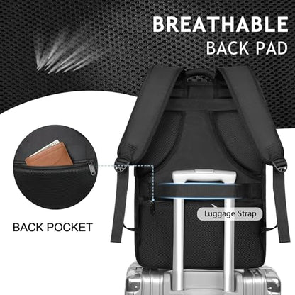 MATEIN Travel Backpack with Shoe Compartment, 40L Travel Backpack Carry On - color: Black, size: X-Large