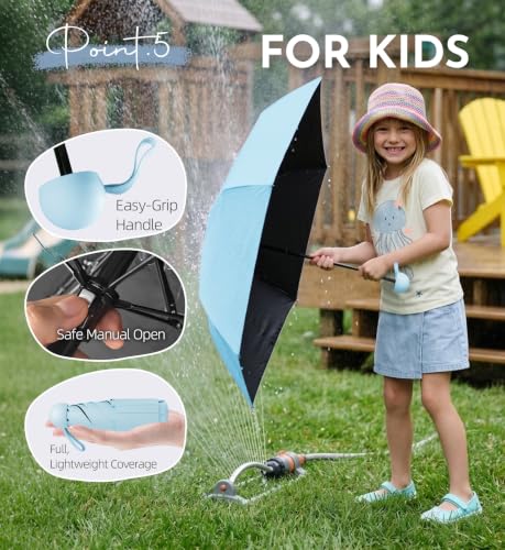 Umbrella Travel Size Mini Umbrella with UPF 100+ UV Rain Protection - color: Blue