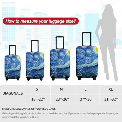 Luggage Covers For Suitcase TSA Approved, Fits 18-32 Inch - color: Starry Night, size: S(18"-22" Suitcase)