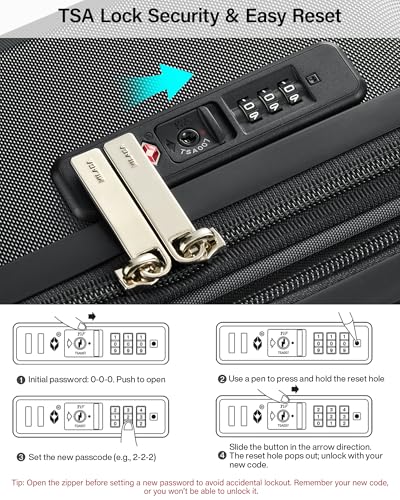 MILADA Expandable Medium Suitcase 24 Inch, Hardside Checked Luggage, Black - color: Jet Black, size: Checked Medium 24 Inch
