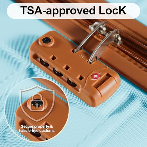 4 Piece Luggage Set Expandable ABS Travel Suitcase Set with Double Spinner Wheels TSA Lock Hardshell Durable Lightweight Traveling Luggage Sets Gift for Back to School (Mint Green, 28in26in20in13in) - color: Mint Green