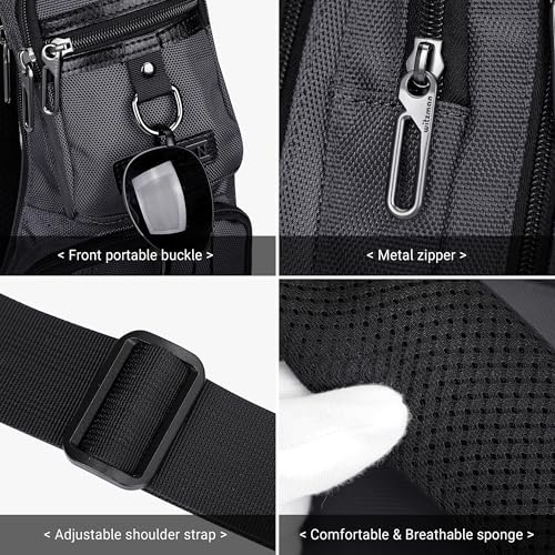 WITZMAN Slim Sling Bag for Men Crossbody Lightweight Chest Bag Casual - color: Silvery Grey