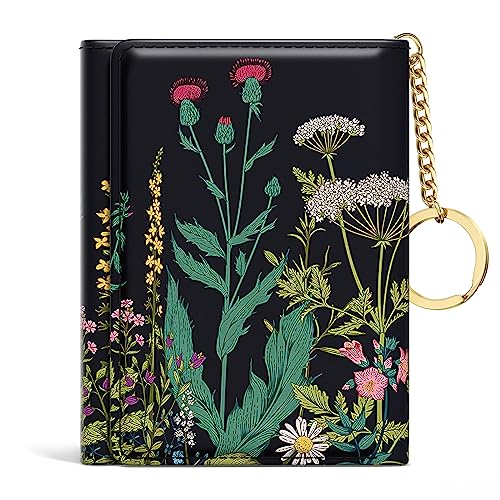 Rouidr Women's Slim Leather Wallet, Dandelion, 4.25 x 3.35 x 0.7 in, 1.8 oz - color: Dandelion
