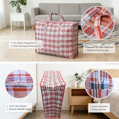 3 Pack 137L Large Moving Bags - Durable Zipper & Wrap-Around Handle - size: Large 3 Pack