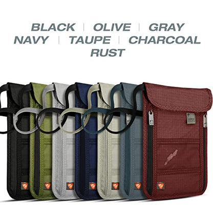 Lewis N. Clark Stash Neck Travel Wallet | RFID Blocking Passport Holder | Protect Personal Information | Gray - color: Gray