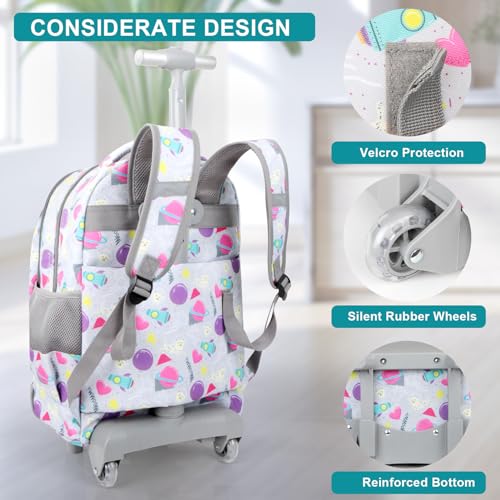 Tilami Rolling Backpack for Kids 18 Inch Wheeled Bookbag for Boys & Girls for School & Travel,Claw - color: Claw