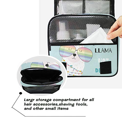 senya Hanging Travel Toiletry Bag Kit Makeup Case Cosmetics Organizer for Men Women (Llama Alpaca Drama) - color: Llama Alpaca Drama