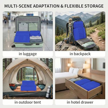 4 Piece Compression Packing Cubes for 3–7 Day Travel, Dark Blue - color: Dark Blue