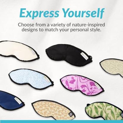 Dream Essentials Natura Organic Cotton Sleep Mask | Twilight Blue | Eye Mask for Sleeping, Light Blocking Soft Sleep Eye Cover with Eco Wool Padding | Made in USA Travel Accessories | Soft organic cotton sleep mask with Eco Wool padding for light blocking