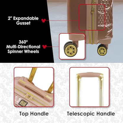 FUL Disney Mickey Mouse 2 Piece Rolling Luggage Set, Gold - color: Mickey Mouse - Rose Gold