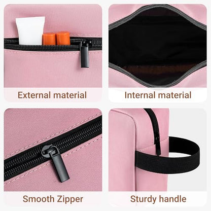 Elviros Hanging Toiletry Bag, Travel Makeup Dopp Kit, Small, Pink - color: Pink, size: Small