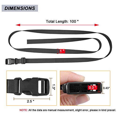 MAGARROW 24" 40" 60" 100" Strap Buckle Packing Straps Adjustable 1-Inch Belt - color: Black (4-Pack), size: 1" Wide - 40" Long