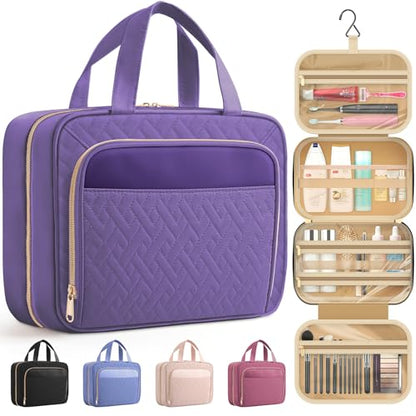 HOTOR Hanging Travel Toiletry Bag Women Men, Dark Purple, Medium - color: Dark Purple, size: Medium