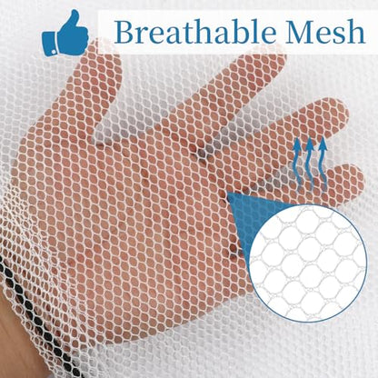 6 Pack Mesh Drawstring Bags with Lock, 14x17 for Gym, Beach, Laundry - color: White