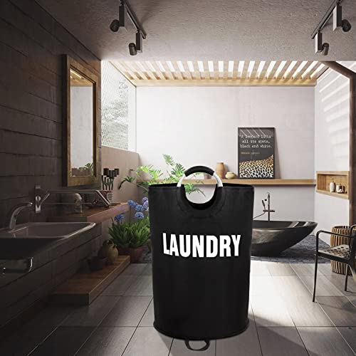 Maxsilan 160L XX-Large Laundry Basket Bag, Collapsible Tall Hamper, Black - color: Black, size: 160L