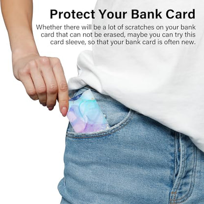 RFID Blocking Sleeves (10 RFID Blocking Sleeves, 10 Unique Designs) Identity Theft Protection Travel Case Set (Pink Marble Style - color: Pink Marble Style