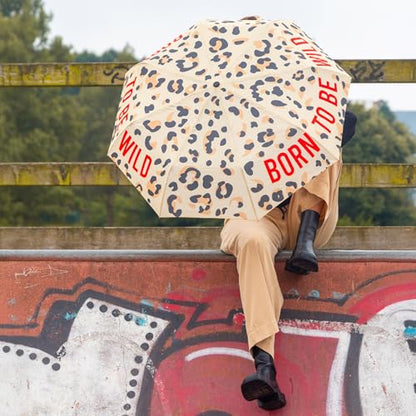 Fisura - Travel Umbrella – Original Strong Automatic Folding Rain Umbrella, Compact Small Light & Portable, Waterproof Rain for Gift - color: Wild