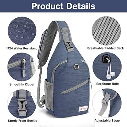 ZOMAKE Sling Bag,Small Crossbody Sling Backpack Shoulder Daypack for Travel - color: Royal Blue a, size: 8L