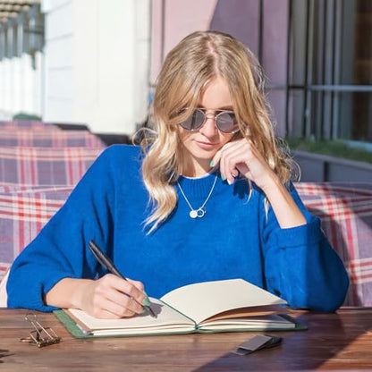 Traveling Refillable Leather Journal Notebook, Green, A5 Size - color: Green, size: A5 Size
