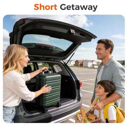 Hard Shell Suitcase With Removable Wheels, 16 Inch Carry On Luggage - color: Green