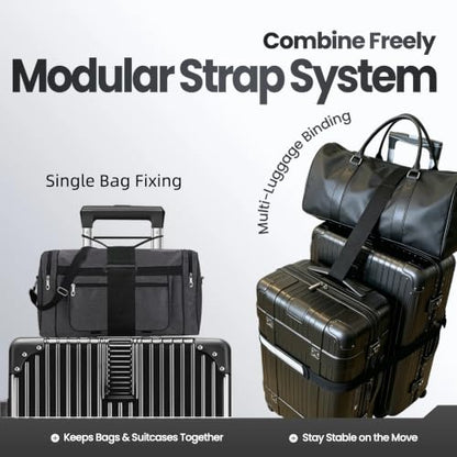 Luggage Strap Set for Suitcases, Adjustable Add-a-Bag Travel Straps