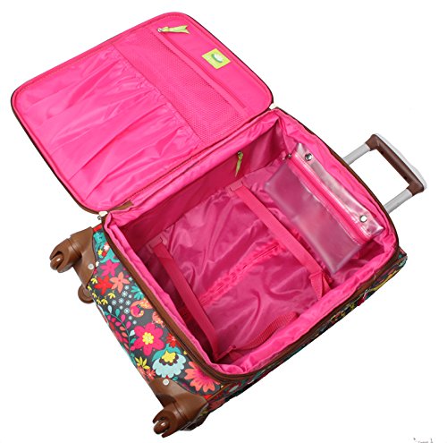 Lily Bloom Design Pattern 28" Luggage Softside Expandable With Double Spinner Wheels, Large Lightweight Suitcase Checked Bag For Women - color: Playful Garden