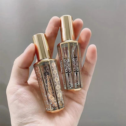 4pcs/set 15ml Random Patterns Glass Perfume Bottle Portable Refillable Empty Containers Cosmetic Spray Atomizer Travel Sub-Bottle Ultra Mist Sprayer (silver,4pcs) - color: silver, size: 0.5 Ounces