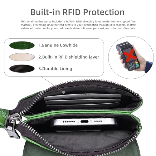Iswee Rfid Blocking Small Crossbody Bag for Women Travel Classic Style - color: Green
