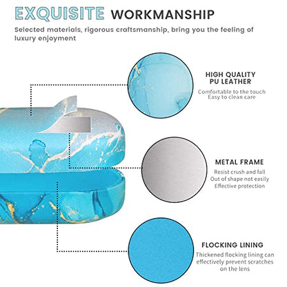 molshine Hard Shell Sunglasses Case,Classic Large Glasses Case for Women Men,Sunglass Eyeglasses - color: Cyan