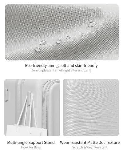 Carry on Luggage 20 Inch Expandable Top Opening Trunk Luggage with Spinner Wheels, Lightwight Hardside Carry on Suitcase with Laptop Compartment for Women Men, Warm White Apricot - color: Warm White Apricot, size: 20 inch Carry on