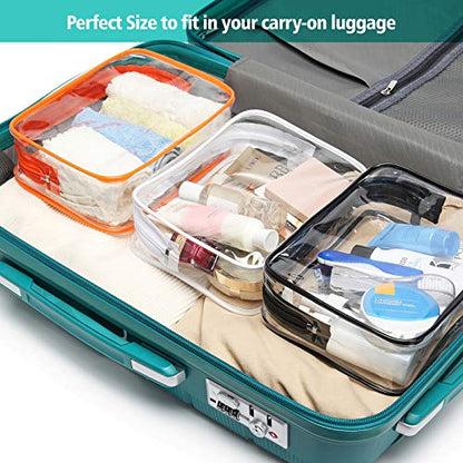PACKISM TSA Approved Toiletry Bag - Clear Makeup Bag, Black White Grey - color: Black White Grey, size: Medium Set