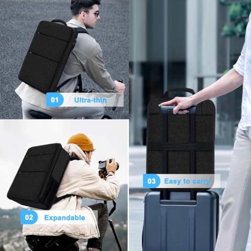ZINZ Slim & Expandable Laptop Backpack 17 inch, Black - color: B04k01