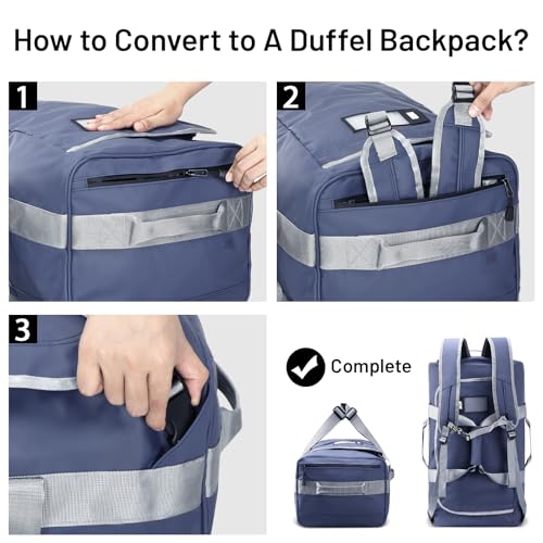 MIER 40L/60L/90L Water Resistant Backpack Duffel, Heavy Duty Duffle Bags - color: Blue, size: 60l