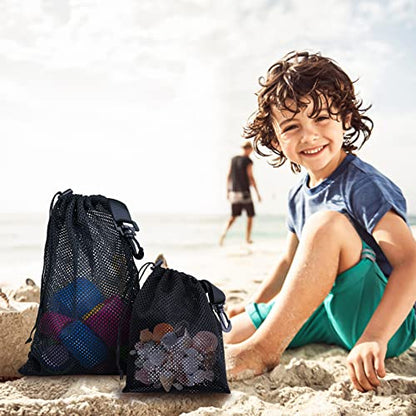 10 PCS With Clips Mesh Drawstring Bags, Portable Nylon Storage Bags for toy,Sports Storage,Outdoor activities etc. (5.9x7.9in) - size: 5.9x7.9in