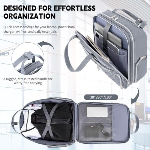Underseat Carry On Luggage with Wheels, Grey, 17" - color: Grey