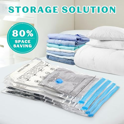 10 Pack Small Space Saver Vacuum Storage Bags Compression Seal Bags for Travel Clothing Luggage Blankets Comforters with Hand Pump - size: 10 Small