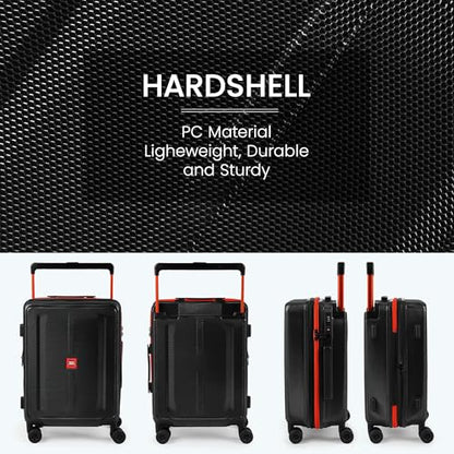 26" Luggage w/TSA LOCK,PC Hardshell Wide Handle Suitcase - color: Black, size: Checked-Medium 26-Inch