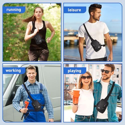 Mini Sling Bag for Men & Women,Waterproof Crossbody Bag(Black-M) - color: Black-m