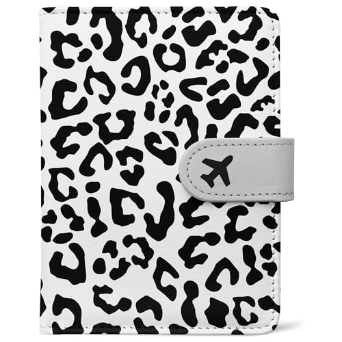 Passport Holder, Cute Travel Wallet Cover with RFID Blocking,Leopard - color: K-Wild
