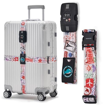 Travelkin Luggage Straps TSA Approved, Suitcase Straps with TSA Lock - color: Journey