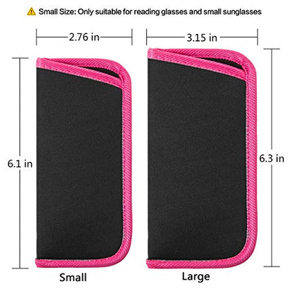 TRIUMPH VISION 3 Pack Reading Glasses Pouch Soft Case Eyeglass Sleeve Slim - color: Orange,green,bright Pink, size: Small