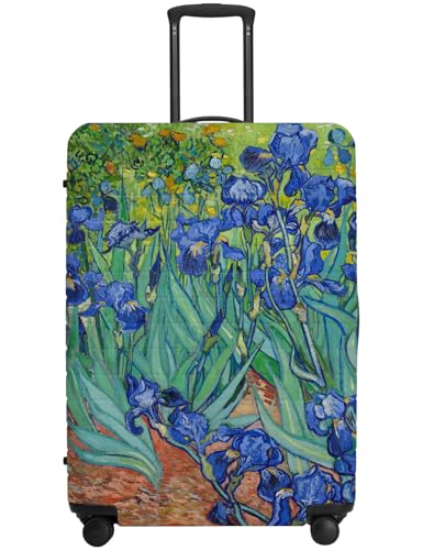Luggage Covers For Suitcase TSA Approved, Fits 18-32 Inch - color: Irises in the Garden, size: L(27"-30" Suitcase)