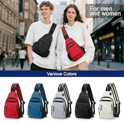 Sling Bag for Men Women,Convertible Crossbody Backpack Chest Bag - color: Black, size: Small