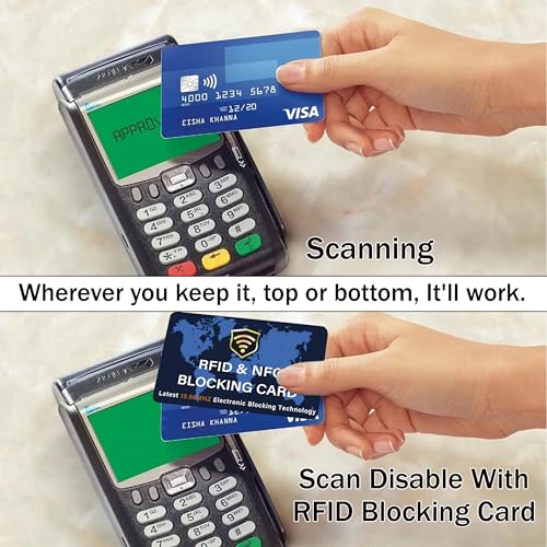 SaiTech IT 5 Pack RFID Blocking Card for Credit Debit ID Card, WM Blue - color: Blue WM