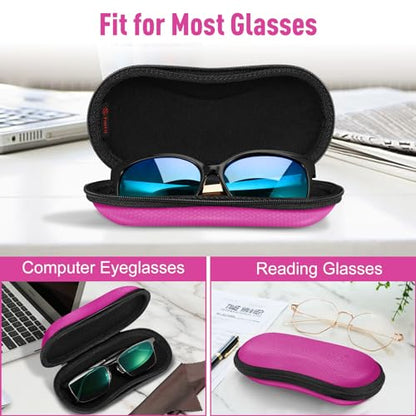 FINTIE Sunglasses Case, Hard EVA Shell Shockproof Sport Glasses Case - color: Magenta