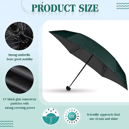 12 Pcs Travel Mini Umbrellas for Purse Bulk Folding Compact Lightweight Windproof UV Pocket Collapsible Umbrella for Kids Backpack Rain Wedding Party Women Girls - color: Deep Color