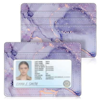 FINTIE Slim Minimalist Front Pocket Wallet RFID Blocking Credit Card Holder - color: lilac marble