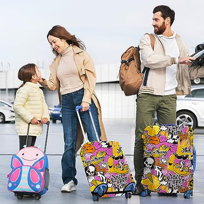Luggage Cover for Suitcase Protector Fits 20 24 28 Inch Suitcases - color: Pink
