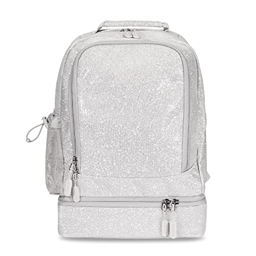 Bentgo Kids 2-in-1 Backpack & Insulated Lunch Bag with Padded Straps - color: Glitter Edition - Silver, size: Kids Large