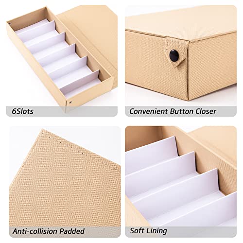 TRIUMPH VISION Multi Glasses Organizer Eyeglass Storage Sunglasses Case Box - color: Beige